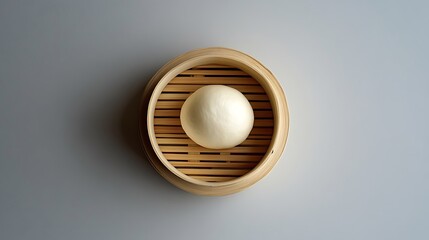 Fototapeta premium Steamed Bun in a Bamboo Steamer