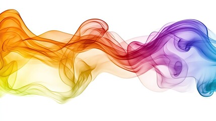 vibrant, swirling smoke against a stark white background
