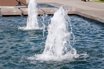 small fountain in the park close-up

