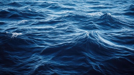 Obraz premium two distinct views of the same ocean scene. the left side presents a vast expanse of dark blue water, with gentle waves forming ripples across its surface