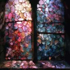 Pastel Stained Glass Background Design
