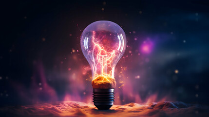 light bulb on black