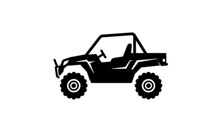 Off-road Vehicle Silhouette Isolated on White Background