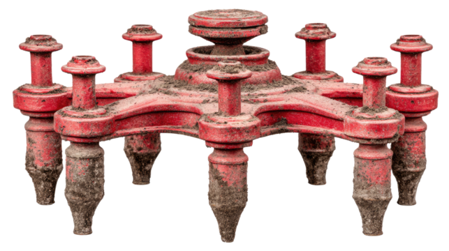 Vintage surveyor's instrument: A classic red vintage surveyor's instrument sits weathered, evoking the precision and artistry of a bygone era.