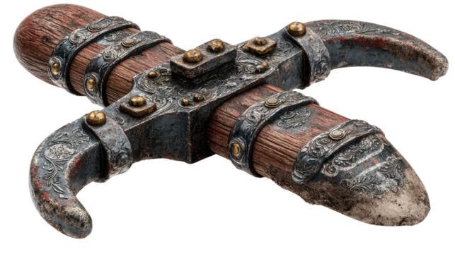 Mechanical Craftsmanship: An antique, intricately crafted wooden and metal device. a testament to skillful fabrication. Showcasing both its form and function.