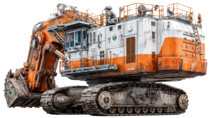 Industrial Power: A commanding image of an excavator, embodying power and functionality with its industrial design.