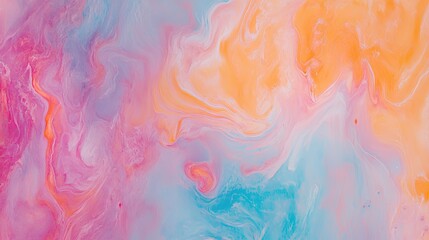 Fototapeta premium a vibrant and abstract artwork characterized by its neon pink, orange, and blue hues swirling together in an intricate pattern against a light background