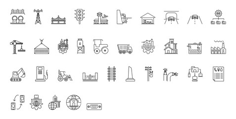 infrastructure line icons element for design