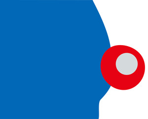 大阪EXPO万博スタイルの青と赤のイラストフレームベクター背景28