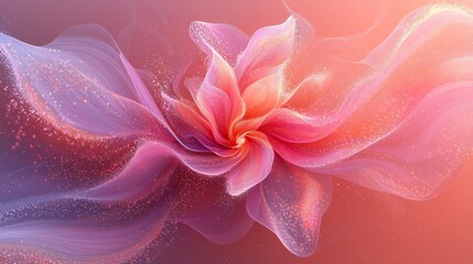 A Digital Painting With Soft Smoke Trails and Bloom Swirls Forming an Elegant Design Made of Colour Dust and Pattern