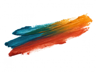 Abstract paint stroke texture isolated on transparent background