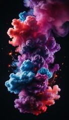 Fototapeta premium Abstract colorful fractal background with smoke and light texture