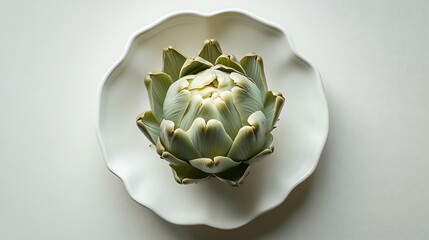 Fototapeta premium Artichoke on a White Plate