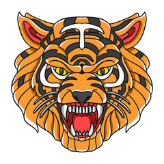 tiger head vector for icon or logo