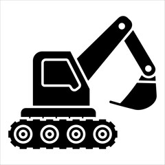 Excavator  Icon Element For Design
