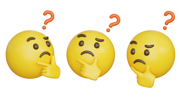 Naklejki doubt face emoji emoticon 3D Icon