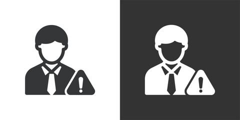 Employee risk icon. Solid glyph series icon