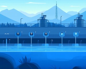Flat vector representation of IoT water management with real time leakage detection and consumption monitoring