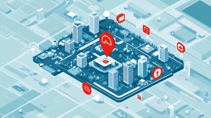 Flat vector visualization of IoT based elderly care systems fall detection health tracking and emergency alerts