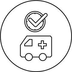 ambulance icon design on time