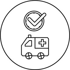 ambulance icon design on time