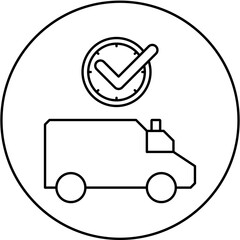 ambulance icon design on time