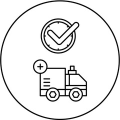 ambulance icon design on time