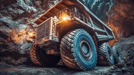 Massive Mining Truck Excavating Resourceful Minerals from a Quarry