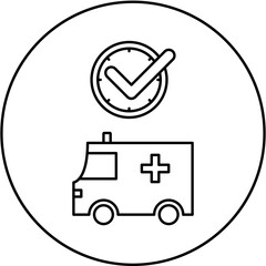 ambulance icon design on time