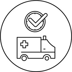 ambulance icon design on time
