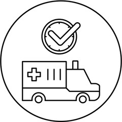 ambulance icon design on time