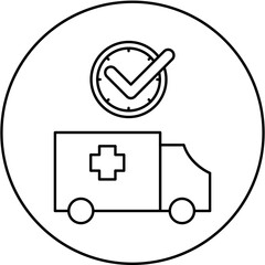 ambulance icon design on time