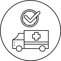 ambulance icon design on time