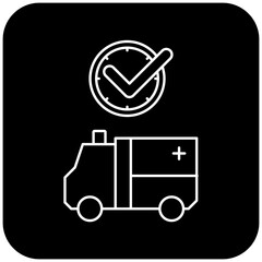 ambulance icon design on time
