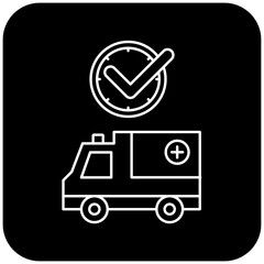 ambulance icon design on time
