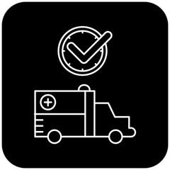 ambulance icon design on time