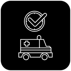 ambulance icon design on time