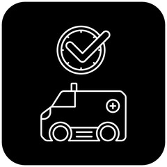 ambulance icon design on time