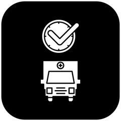ambulance icon design on time