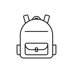 backpack icon, vector line isolated on white background. trendy and modern design