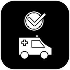 ambulance icon design on time