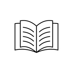 open book icon, vector line isolated on white background. trendy and modern design