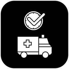 ambulance icon design on time