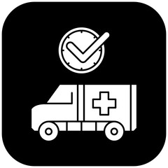 ambulance icon design on time