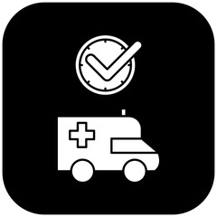 ambulance icon design on time