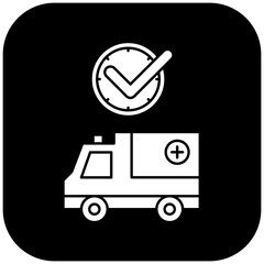 ambulance icon design on time