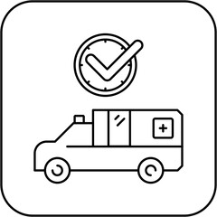 ambulance icon design on time