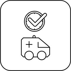 ambulance icon design on time
