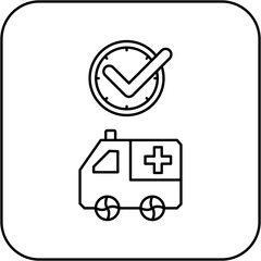 ambulance icon design on time