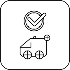 ambulance icon design on time